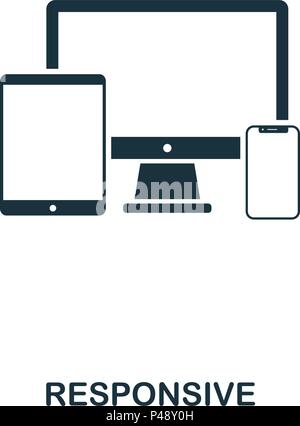 Responsive icon. Line style icon design. UI. Illustration of responsive icon. Pictogram isolated on white. Ready to use in web design, apps, software, print. Stock Vector