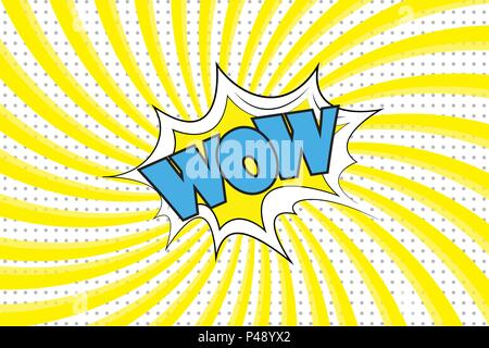 Wow Comic sound effects in pop art style. Burst best graphic effect with label and text in retro style.Stock vector illustration Stock Vector