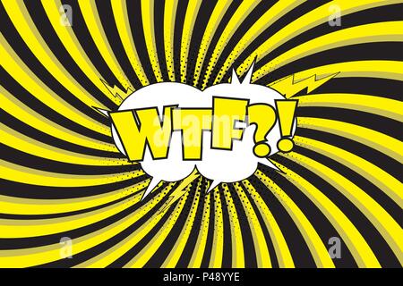 WTF Comic sound effects in pop art style. Burst best graphic effect with label and text in retro style. Vector illustration Stock Vector