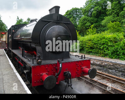 Steam Engline Repulse in Lakeside railway station from Haverthwaite station a 3.5 mile journey on Furness Railway Branch Line Newby Bridge Cumbria Lak Stock Photo