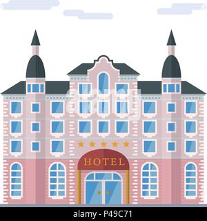 Isolated vector icon of baroque grand hotel building Stock Vector