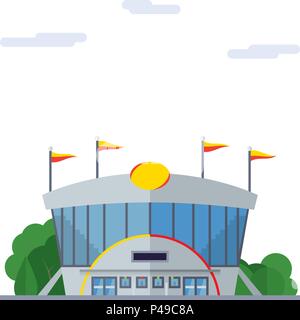 Isolated vector icon of modern sports stadium building Stock Vector
