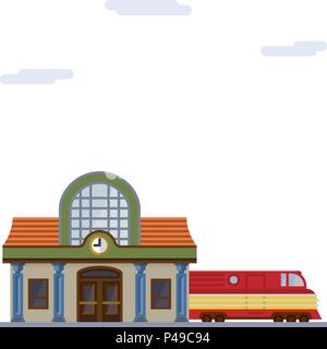 Railway Station vector icon symbol. Creative sign from buildings icons ...