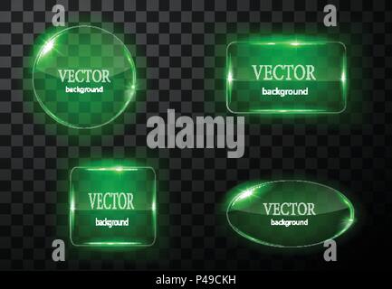 Glass vector button plane. Easy editable background Stock Vector