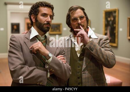 Original Film Title: AMERICAN HUSTLE.  English Title: AMERICAN HUSTLE.  Film Director: DAVID O. RUSSELL.  Year: 2013.  Stars: CHRISTIAN BALE; BRADLEY COOPER. Credit: ATLAS ENTERTAINMENT / Album Stock Photo