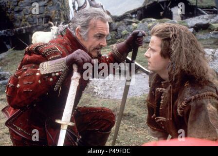 Original Film Title: HIGHLANDER.  English Title: HIGHLANDER.  Film Director: RUSSELL MULCAHY.  Year: 1986.  Stars: SEAN CONNERY; CHRISTOPHER LAMBERT. Credit: COLUMBIA/CANNON/WARNER / Album Stock Photo