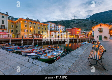 Small port an Torbole Europe, Italy, Trentino region, Trento district, Torbole Stock Photo