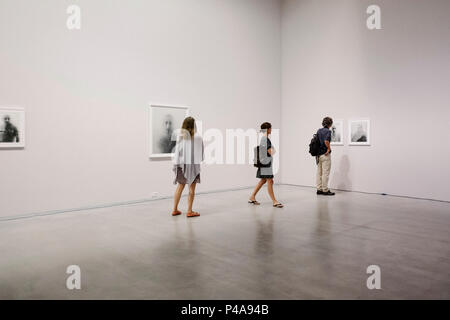 Germany, Berlin. 21st June, 2018. Visitors looking at the art work 'beyond' by the photo artists Lorenda Nemes, along with Ulrich Domroese Director of the Photography collection at the Berlin Gallery. Credit: Kristin Bethge//dpa/Alamy Live News Stock Photo