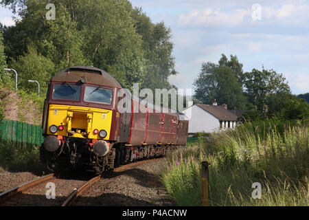 Ovenholme to Windermere, UK. 21st June 2018. West Coast Railways are running passenger trains on the Lakes Line with 6 services a day in each direction between Windermere and Oxenholme after Northern withdrew their services and replaced them with buses probably until 2nd July 2018. Credit: Andrew Bell/Alamy Live News Stock Photo