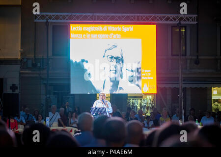 Monza, Italy - Jun 21 2018: Lectio Magistralis of Vittorio Sgarbi about the artistic masterpieces in the city Credit: Alfio Finocchiaro/Alamy Live News Stock Photo