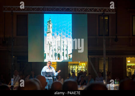 Monza, Italy - Jun 21 2018: Lectio Magistralis of Vittorio Sgarbi about the artistic masterpieces in the city Credit: Alfio Finocchiaro/Alamy Live News Stock Photo