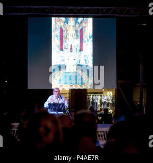 Monza, Italy - Jun 21 2018: Lectio Magistralis of Vittorio Sgarbi about the artistic masterpieces in the city Credit: Alfio Finocchiaro/Alamy Live News Stock Photo