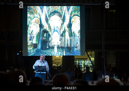 Monza, Italy - Jun 21 2018: Lectio Magistralis of Vittorio Sgarbi about the artistic masterpieces in the city Credit: Alfio Finocchiaro/Alamy Live News Stock Photo