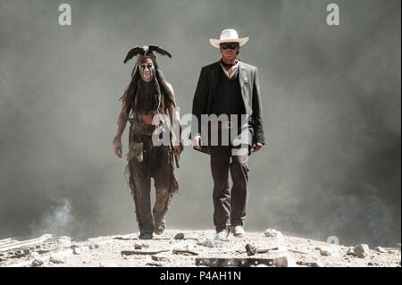 Original Film Title: THE LONE RANGER.  English Title: THE LONE RANGER.  Film Director: GORE VERBINSKI.  Year: 2013.  Stars: JOHNNY DEPP; ARMIE HAMMER. Credit: JERRY BRUCKHEIMER FILMS / Album Stock Photo