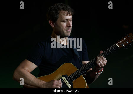 Montreal, Canada. Kevin Parent perform on stage at the Francofolie French music festival in downtown Montreal Stock Photo