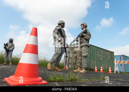 U.S. Army soldiers conduct a traffic checkpoint operation in Paktika ...