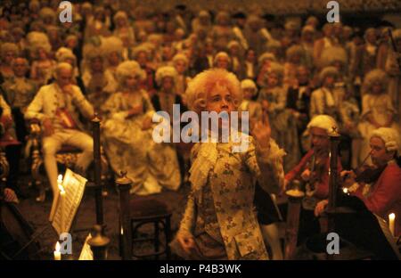 Original Film Title: AMADEUS.  English Title: AMADEUS.  Film Director: MILOS FORMAN.  Year: 1984.  Stars: WOLFGANG AMADEUS MOZART; TOM HULCE. Credit: ORION PICTURES / Album Stock Photo