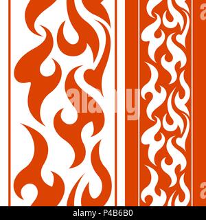 Seamless fire border Stock Vector