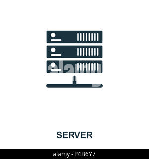 Server icon. Line style icon design. UI. Illustration of server icon. Pictogram isolated on white. Ready to use in web design, apps, software, print. Stock Photo