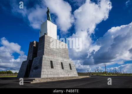 Portugal, Azores, Terceira Island, Praia da Vitoria, monument at the Miradouro de Facho Stock Photo