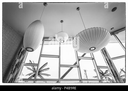 USA, New Jersey, The Jersey Shore, Wildwoods, 1950s-era Doo-Wop architecture, motel interior Stock Photo