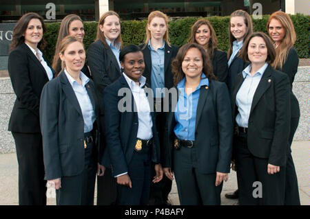 11 of the 12 female special agents serving on Diplomatic Security's protective detail for Hillary Rodham Clinton. Stock Photo