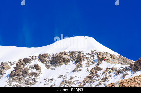 Extrem Ice climbing on Moench mountain - View of the mountain Moench in the Bernese Alps in Switzerland - travel destination in Europe Stock Photo
