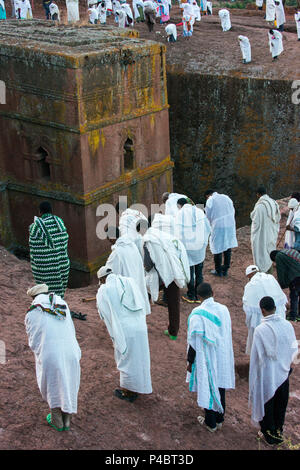 People pray during the dawn service on St George's Day at the Church of Saint George. Stock Photo