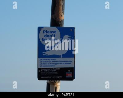 Do Not Feed The Seagulls Sign Stock Photo