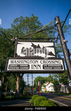 USA, Pennsylvania, Bucks County, Washington Crossing, Washington Crossing Inn, sign Stock Photo