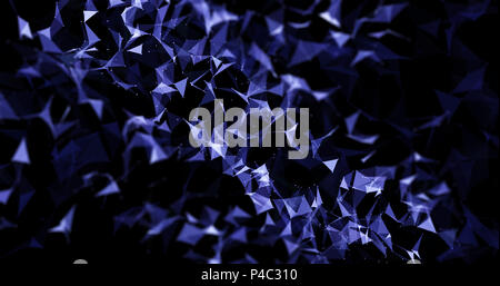 3D low poly background with connecting lines and dots Stock Photo