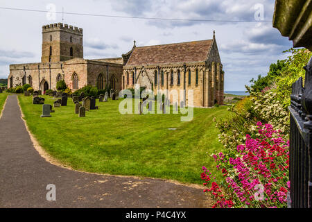 Parish Church of St Aidan, Bamburgh, Northumberland. 2018. Stock Photo