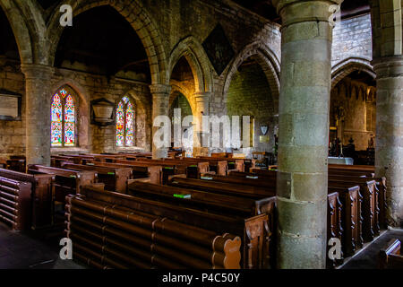 Interior of the Parish Church of St Aidan, Bamburgh, Northumberland. 2018. Stock Photo