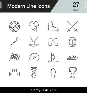 Sport icons. Modern line design set 27. For presentation, graphic design, mobile application, web design, infographics. Vector illustration. Stock Vector