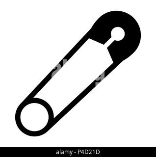 safety pin silhouette office vector design isolated on white Stock Vector