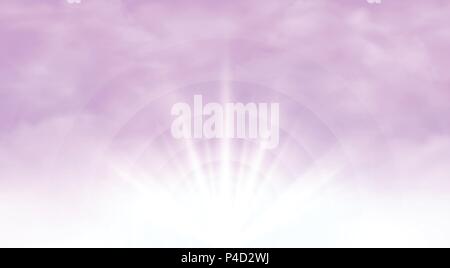 Abstract of sunburst with clear pink sky background. Illustration eps10 Stock Vector