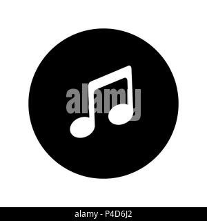 Music icon in black circle. Musical note icon Stock Vector