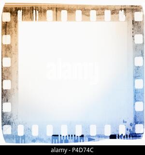 Vintage sepia and blue film strip frame on old and damaged paper background  Stock Photo - Alamy