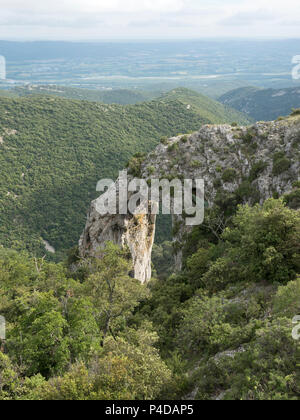 natural rock arch called arche de portalas in luberon area of