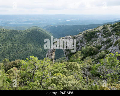 natural rock arch called arche de portalas in luberon area of