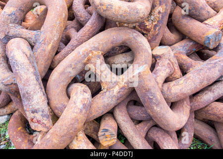 Close up of Rusty Chains Stock Photo