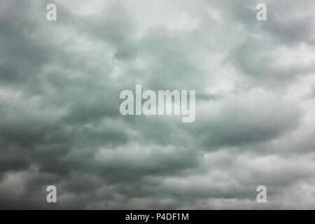 Gray sky with heavy clouds, may be used as background Stock Photo