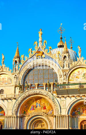 Facade of Cathedral of San Marco in Venice, Italy Stock Photo