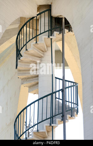 Metal Spiral Staircase Climbing Up Inside a Concrete Water Tower Saint Julien District Marseille France Stock Photo