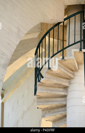 Metal Spiral Staircase Climbing Up Inside a Concrete Water Tower Saint Julien District Marseille France Stock Photo