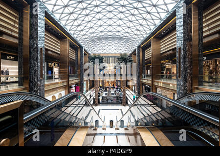 View of luxury boutiques in the Prestige mall inside The Avenues shopping  mall in Kuwait City, Kuwait.