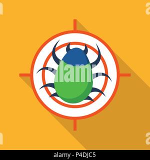Target virus internet icon, flat style Stock Vector