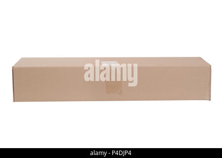 isolated large long cardboard box Stock Photo