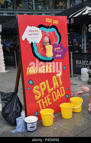 Splat The Dad at Norwich Food & Drink Festival taking place in and around The Forum, 17 June 2018. Norwich UK. The event was held on Father's Day Stock Photo