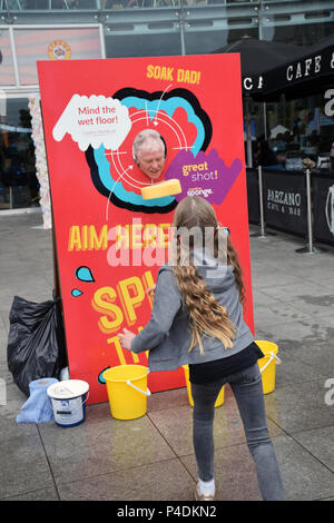 Splat The Dad at Norwich Food & Drink Festival taking place in and around The Forum, 17 June 2018. Norwich UK. The event was held on Father's Day Stock Photo